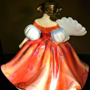 Royal Doulton Bone China Figurine "First Waltz" Red Gown & Fan 1978